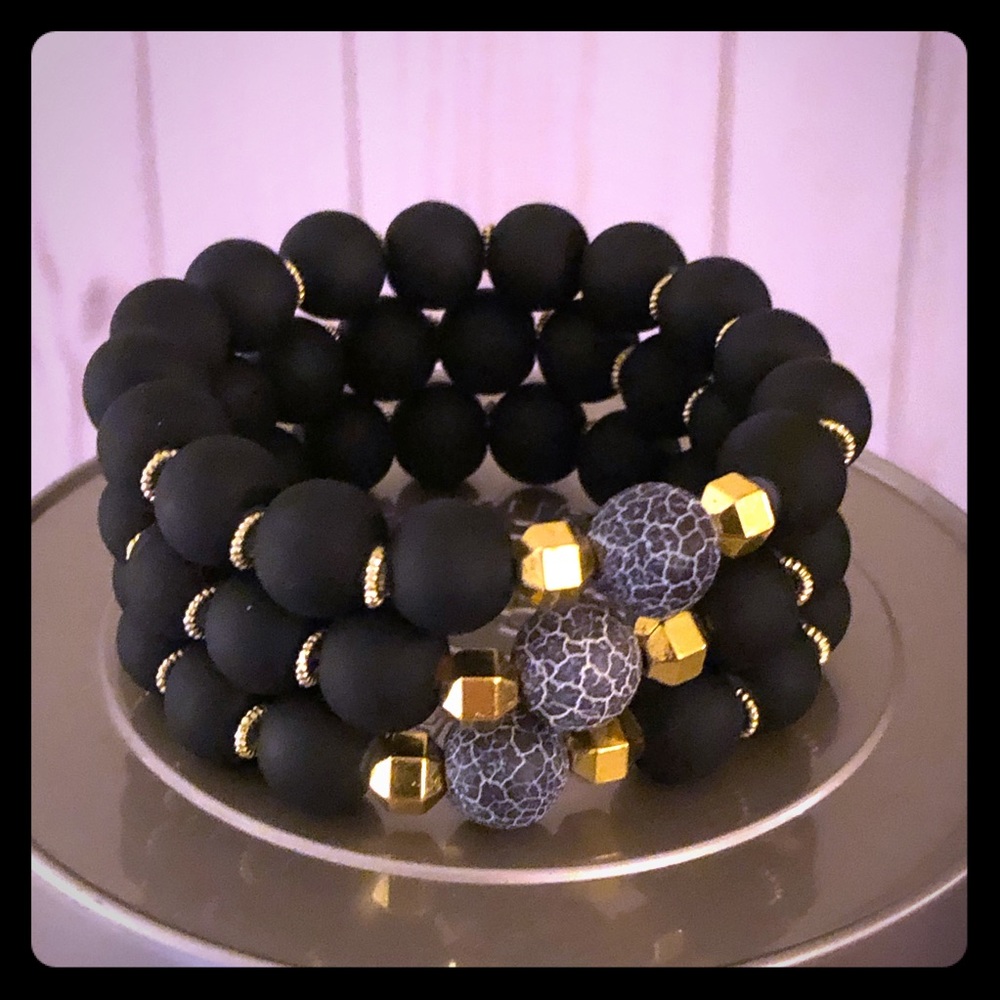 Sensory Friendly Matte Black Statement Bracelet